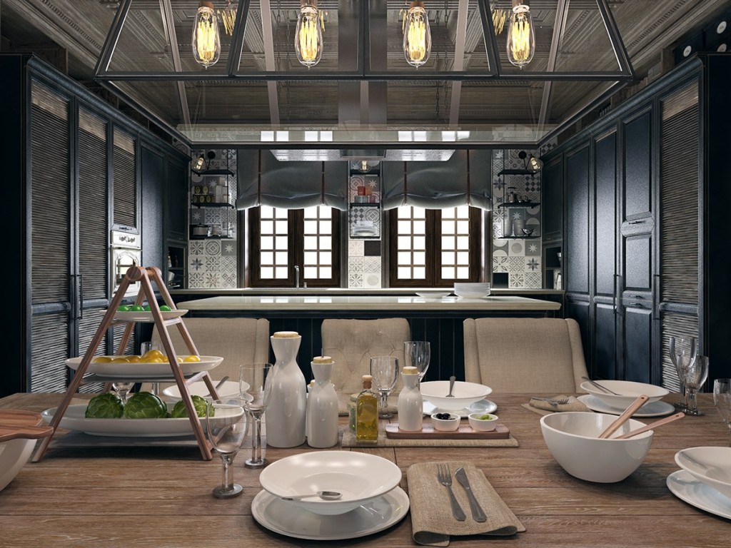 Biệt thự 3 tầng cổ điển - Ý tưởng bóng râm cửa sổ cho phòng ăn