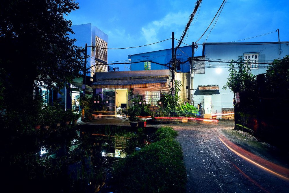 thiết kế mẫu nhà phố 3 tầng bằng gạch Bông Gió