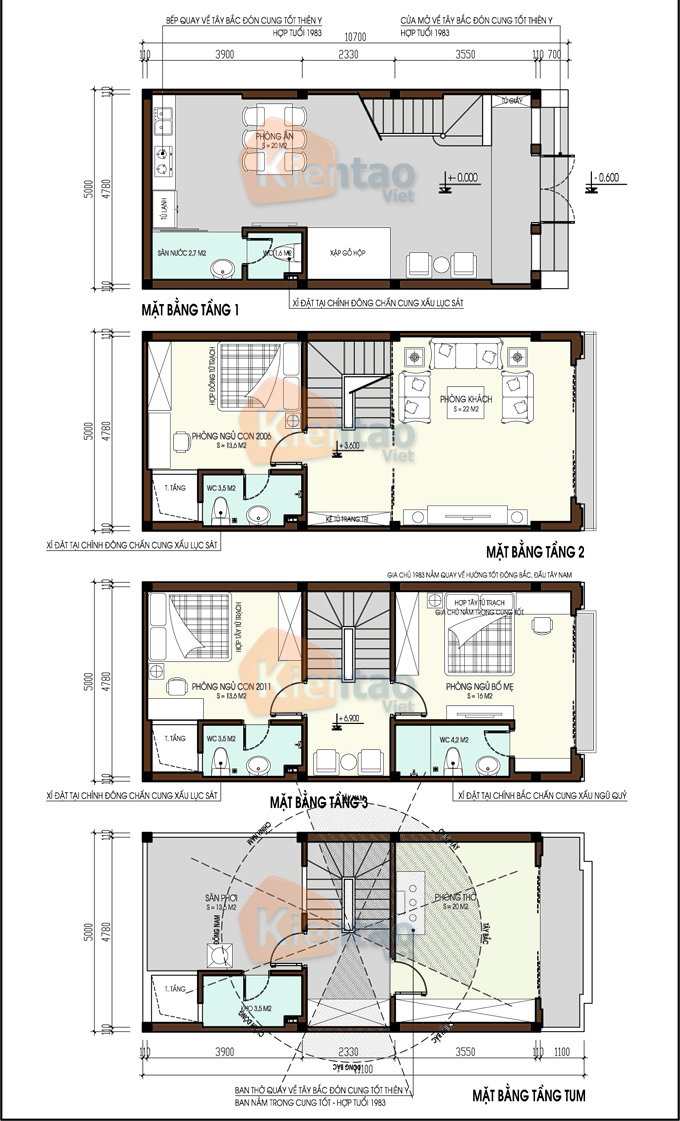 Mặt bằng công năng mẫu nhà ống, Nhà phố 4 tầng 5x10m phong cách tân cổ điển